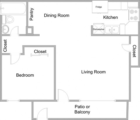 Villa Del Sol One Bedroom Floor Plan